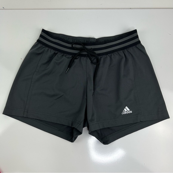 ADIDAS Gray Three Stripe Climalite Shorts - Picture 2 of 4